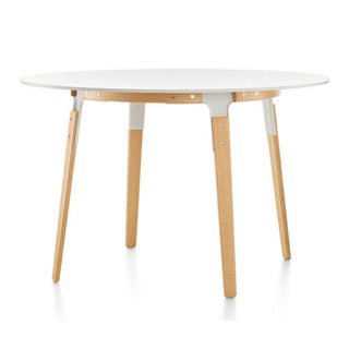 Magis Steelwood Table diam. 120 cm. Magis Natural beech/White - Buy now on ShopDecor - Discover the best products by MAGIS design