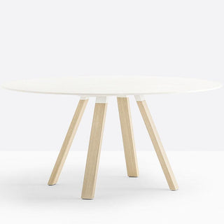 Pedrali Arki-table Compact diam.159 cm. in white solid laminate - Buy now on ShopDecor - Discover the best products by PEDRALI design